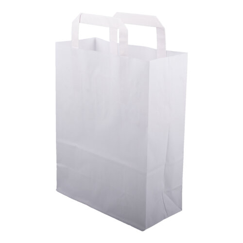 Tragetaschen, Papier, weiß, bedruckbar - PASCHEN