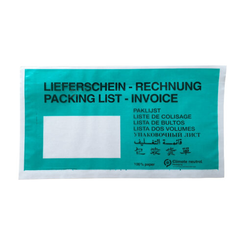 Papier-Lieferscheintaschen DIN lang