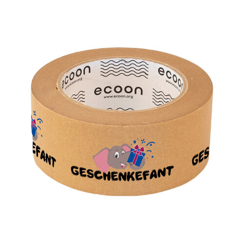 Papierklebeband braun, individuell bedruckt 3-farbig 50 m x 50 mm
