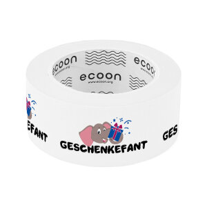 Papierklebeband weiß, individuell bedruckt 3-farbig...