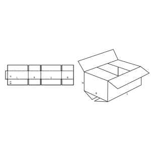Faltkarton 1100 x 500 x 550/365/185 mm Qual. 1.30 C...