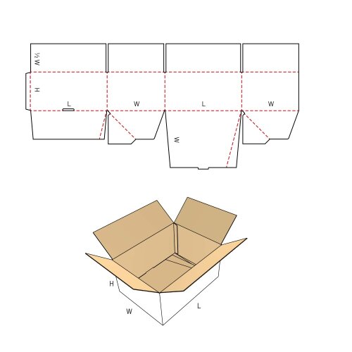 Automatikbodenkarton, 310 x 300 x 190 mm, Qual. 1.20 B, 1-fbg. Barcode